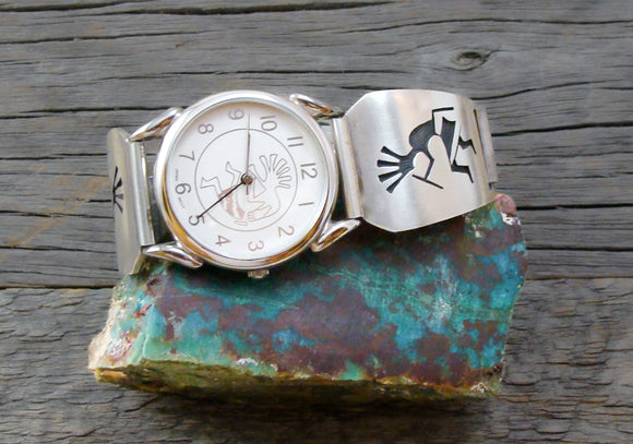 Native American Men’s Hopi Sterling Silver Kokopelli Watch