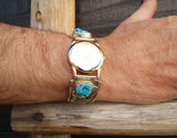 Native American Navajo Turquoise 12KGF Sterling Silver Men's Watch Gift