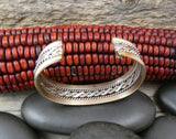 Native American Navajo 12K GF 925 Sterling Silver Braided Rope Bracelet By Tahe