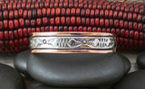 Native American Navajo 925 Sterling Silver Copper Hand Stamped Bracelet