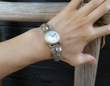 Vintage Authentic Native American Navajo 12KGF Silver Women's Flower Watch Band