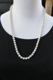 Native Style Sterling Silver Bead Necklace, 24 Inch Navajo Pearl Necklace