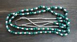 Santo Domingo Long Layered Malachite Clam Shell Bead 2 Strand Necklace