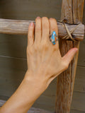 Spiny Oyster Turquoise Silver Ring Size 7.5 Navajo