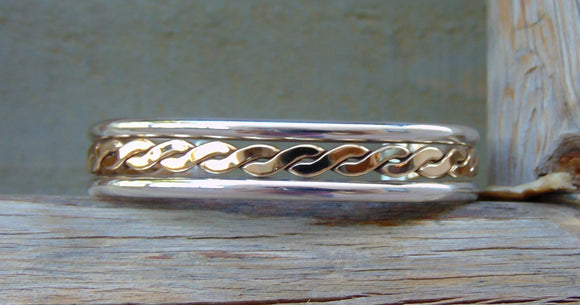 Native American Navajo 12KGF Silver Braided Bracelet