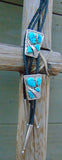 Zuni Turquoise Silver Bolo Tie Native American