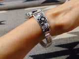 Native American Vintage Navajo Silver Cubic Zirconia Watch For Women