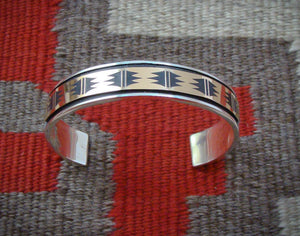 Dorothy Poleyma Kyasyousie Vintage Hopi 14K Gold Sterling Silver Bracelet