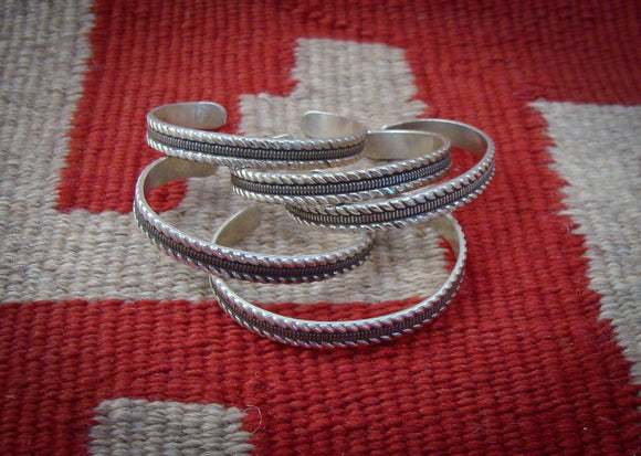 Vintage Baby Native American Navajo Sterling Silver Cuff Bracelet