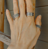 Sterling Silver Greek Key Wedding Band Ring