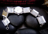 Native American Malachite Sterling Silver Link Watch Bracelet
