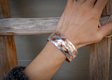 Wide Women's Native American Navajo Silver Copper Bracelet