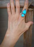 Navajo Turquoise Silver Ring Size 7.5 By Master Silversmith Eli Skeets