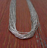 Native American 20 Strand Liquid Silver Necklace 16 Inch