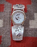 Kokopelli Native American Navajo 925 Sterling Silver Men's Watch Band
