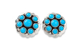 Native American Navajo Silver Turquoise Cluster Post Earrings