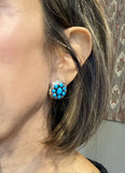 Native American Navajo Silver Turquoise Cluster Post Earrings