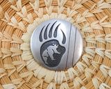 Vintage Native American Hopi Sterling Silver Bear Paw Pin Pendant