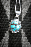 Navajo Sterling Silver Kingman Turquoise Pendant, Native American