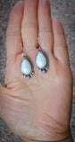 Navajo Silver White Buffalo Dangle Earrings, Native American