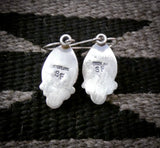 Navajo Silver White Buffalo Dangle Earrings, Native American
