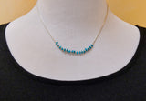 Liquid Silver Turquoise Nugget Bead Choker Necklace 16.5 inches