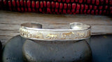 Native American Navajo 12KGF Sterling Silver Story Cuff Bracelet
