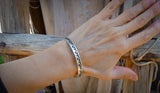 Native American Hopi Sterling Silver Water Symbol Stacking Bracelet