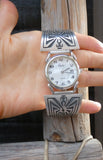 Native American Hopi Sterling Silver Man In The Maze Men's Watch