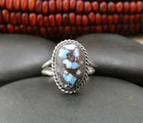 Native American Navajo Golden Hill Turquoise Silver Ring Size 7