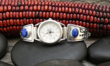 Authentic Native American Navajo Hopi Women's Sterling Silver Lapis Watch
