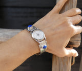 Authentic Native American Navajo Hopi Women's Sterling Silver Lapis Watch