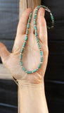 Turquoise, Navajo Sterling Silver Turquoise Rolled Bead Necklace