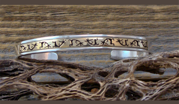 Women's Native American Navajo Kokopelli 14k Gold Sterling Silver Bracelet