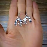 Native American Rainbow Dancer Kachina 925 Sterling Silver Dangle Earrings