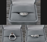 White Gold Princess Cut Diamond Engagement Wedding Ring /18k Solitaire Diamond