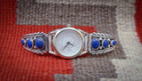 Women's Native American Navajo Silver Lapis Watch