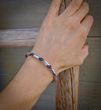 Native American Vintage Sterling Silver Rope Twist Women’s Bracelet