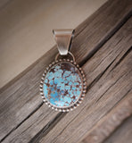 Native American Golden Hill Turquoise Sterling Silver Pendant, Navajo