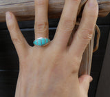 Zuni Native American Turquoise Band Zuni Ring Size 7