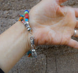 Handmade Native American Navajo Turquoise Multi Stone Bead Bracelet