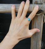 Unisex Native American Sterling Silver Turquoise Ring Size 8