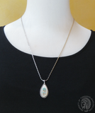 Vintage Zuni Mother of Pearl Onyx Turquoise Flower Silver Pendant