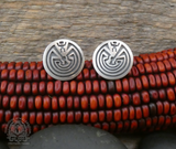 Vintage Native American Silver Man in the Maze Post Earrings