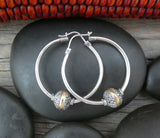 Hoop Earrings, 18K Gold Sterling Silver Hoop Pierced Earrings