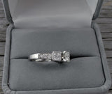 White Gold Princess Cut Diamond Engagement Wedding Ring /18k Solitaire Diamond