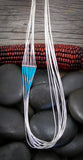 Liquid Silver 10 Strand Turquoise Heishi Bead Necklace 24 Inch