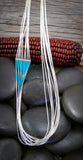 Liquid Silver 10 Strand Turquoise Heishi Bead Necklace 24 Inch