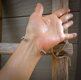 Native American Navajo Heavy Gauge Silver Rope Cuff Bracelet