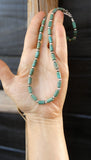 Turquoise Sterling Silver Turquoise Rolled Bead Necklace Navajo Handmade